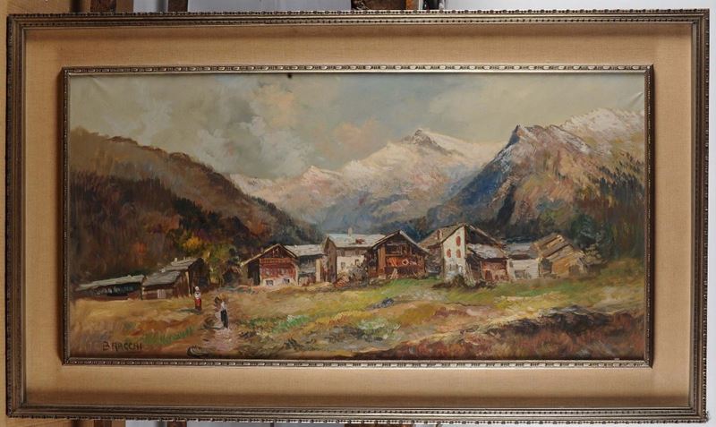 Luigi Bracchi (1892-1978) Paesaggio montano  - Asta Dipinti del XIX e XX secolo - Cambi Casa d'Aste