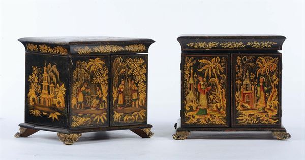 Due stipetti laccati a cineserie