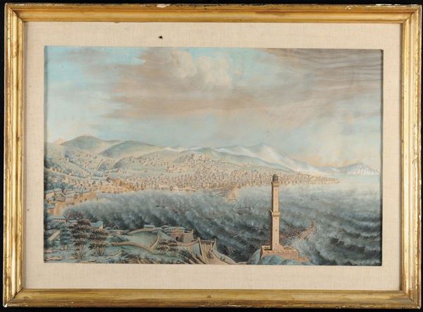 Anonimo del XIX secolo Veduta di Genova