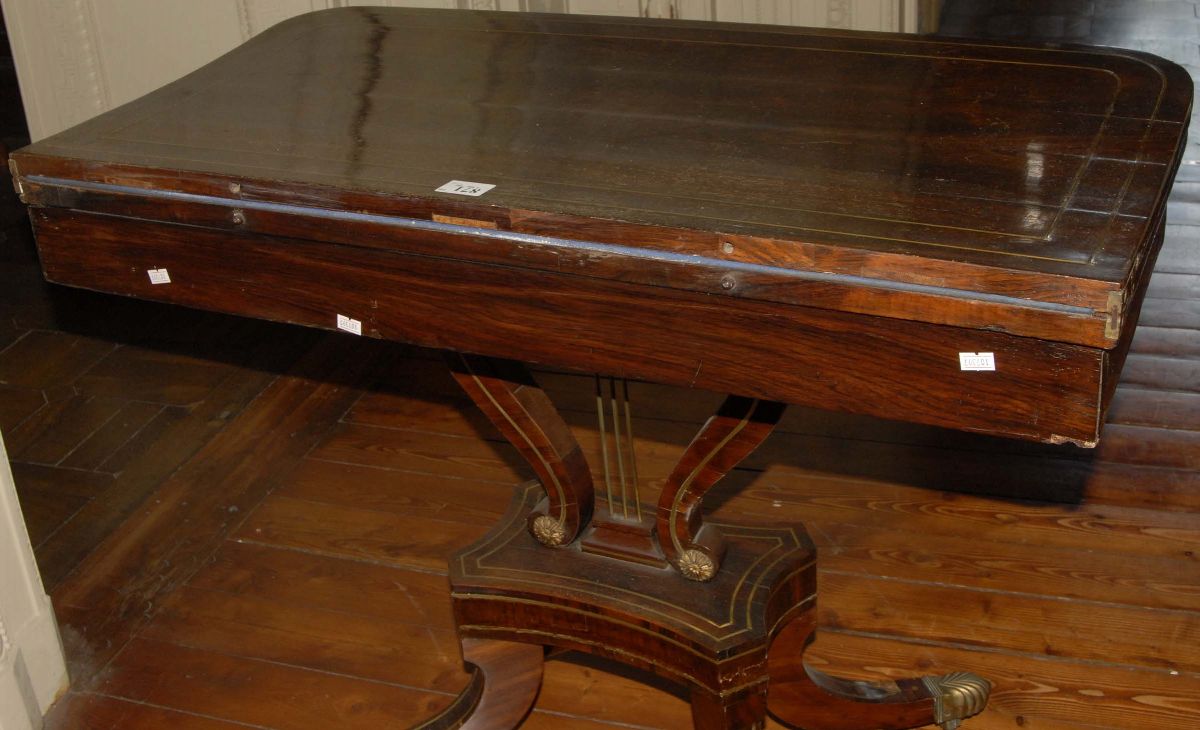 Tavolino da Gioco Carlo X Lastronato, XIX Secolo