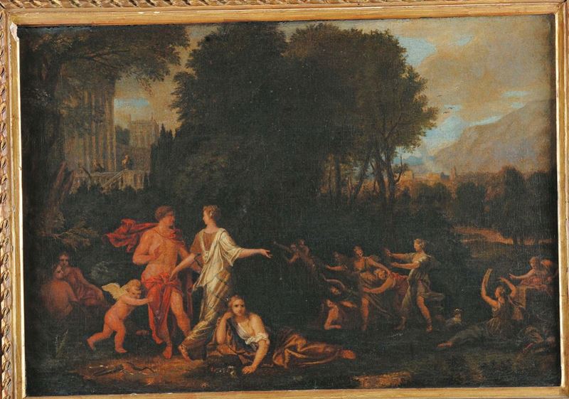 Scuola Francese del XVIII secolo Scena mitologica  - Asta Antiquariato e Dipinti Antichi - Cambi Casa d'Aste