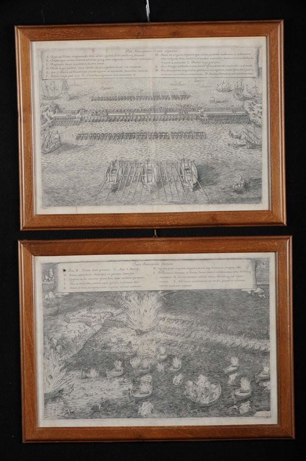 Otto stampe a soggetto navale, XIX secolo