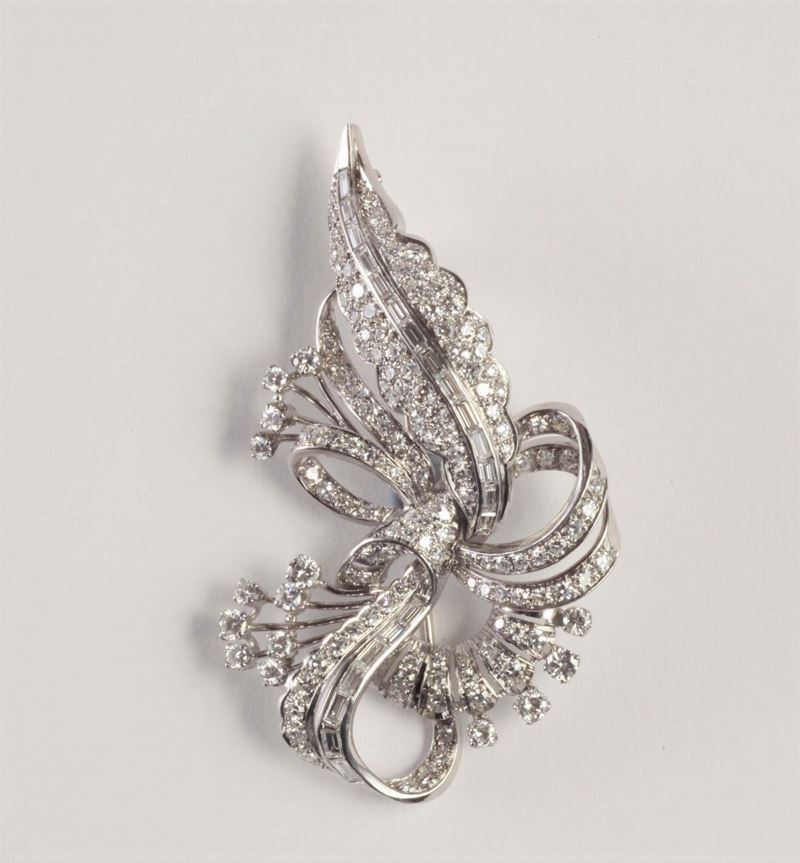 Spilla anni '50 con diamanti  - Auction Silvers, Ancient and Contemporary Jewels - Cambi Casa d'Aste
