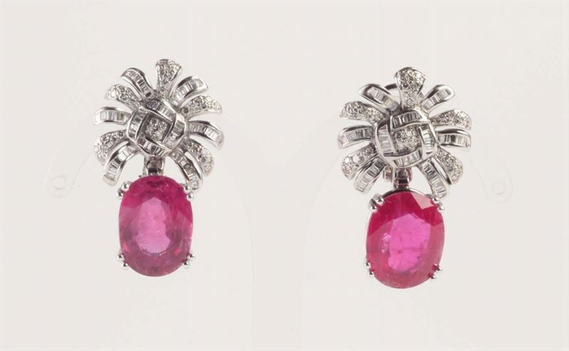Orecchini con rubini  - Asta Argenti e Gioielli Antichi e Contemporanei - Cambi Casa d'Aste