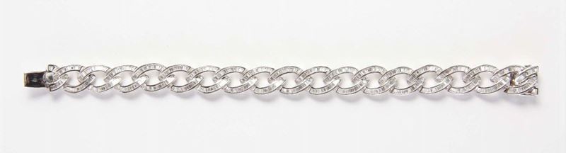 Bracciale con diamanti taglio baguette  - Asta Argenti e Gioielli Antichi e Contemporanei - Cambi Casa d'Aste