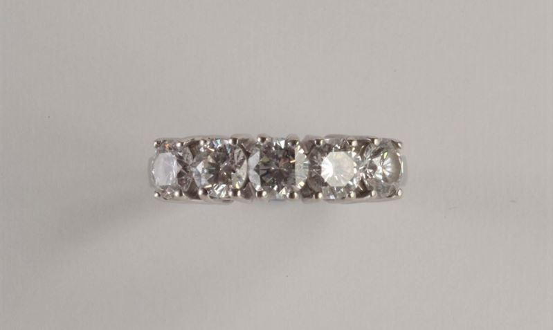 Mezza rivière di diamanti di vecchio taglio per ct 1,50 circa  - Asta Argenti e Gioielli Antichi e Contemporanei - Cambi Casa d'Aste