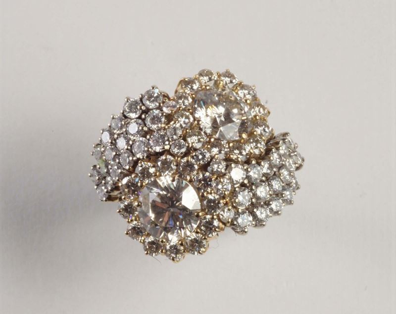 Anello contraré con diamanti per ct 5,00 circa  - Asta Argenti e Gioielli Antichi e Contemporanei - Cambi Casa d'Aste