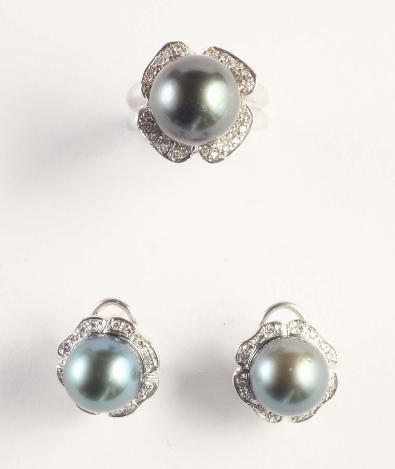 Parure con perle Tahiti  - Auction Silvers, Ancient and Contemporary Jewels - Cambi Casa d'Aste