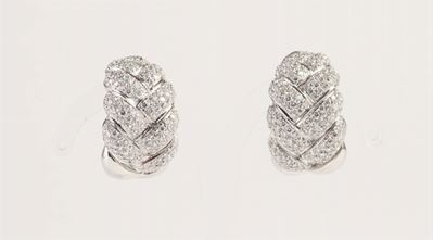Orecchini a Treccia con Pavé di Diamant