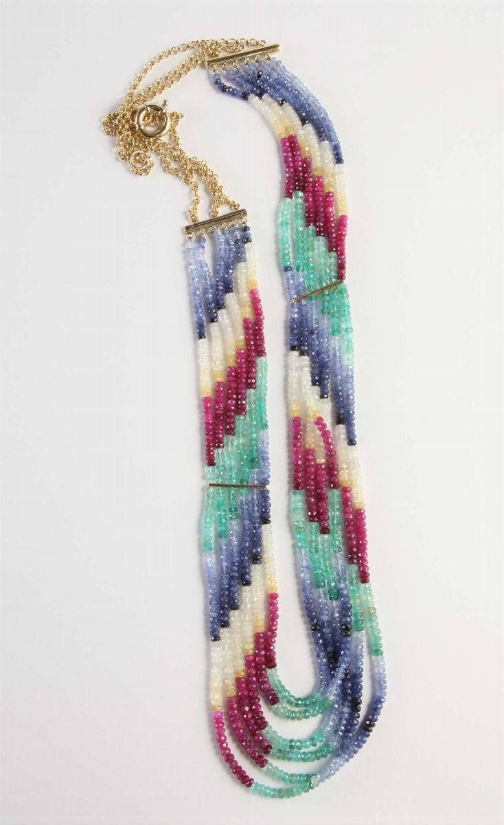 Collana tormaline multicolor  - Asta Argenti e Gioielli Antichi e Contemporanei - Cambi Casa d'Aste