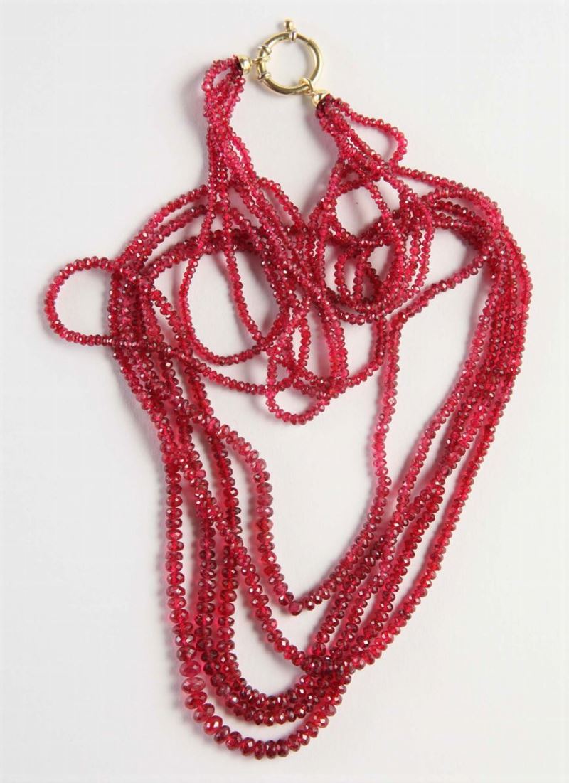 Collana rubellite  - Auction Silvers, Ancient and Comtemporary Jewels - Cambi Casa d'Aste