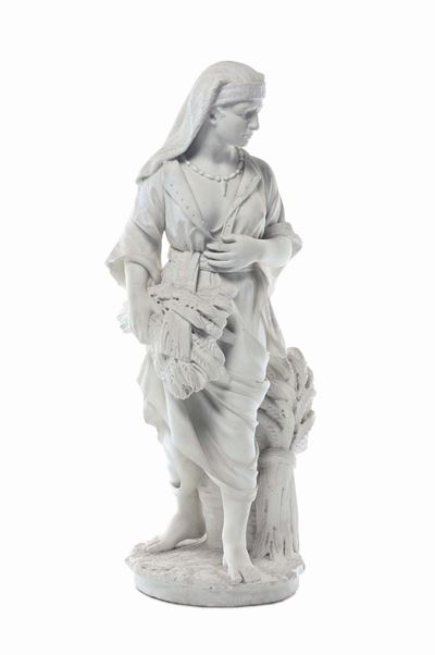 Scultura in Marmo Bianco Raffigurante Ruth, Italia XIX Secolo