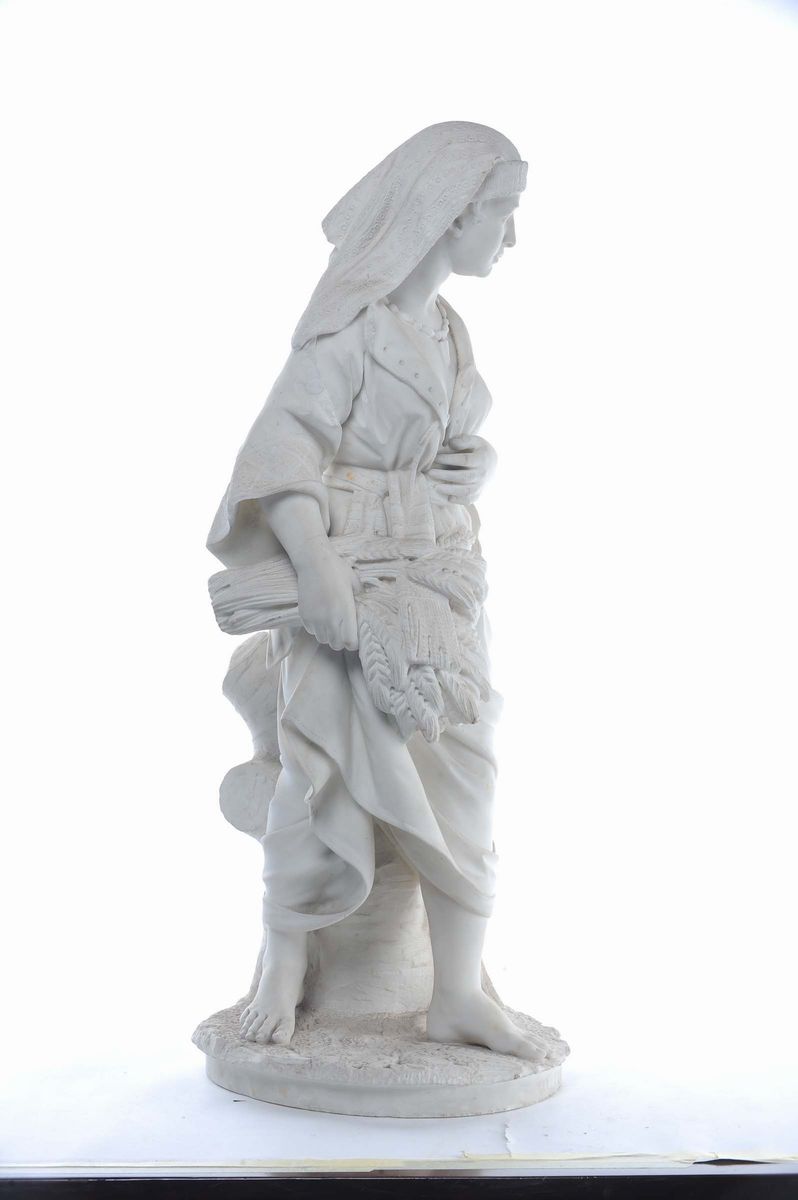 Scultura in Marmo Bianco Raffigurante Ruth, Italia XIX Secolo