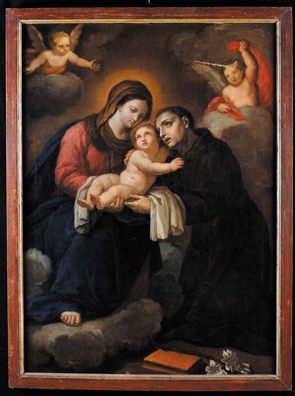 Scuola Toscana del XVII secolo Madonna con Bambino e S.Antonio