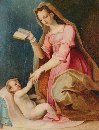 Scuola del XVI Secolomadonna del Libro con Bambino