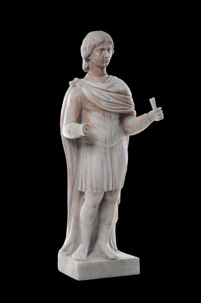 Figura di Giovane in Marmo (santo?), Toscana XVI Secolo