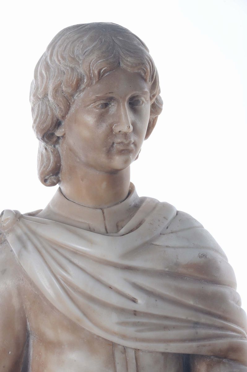 Figura di Giovane in Marmo (santo?), Toscana XVI Secolo