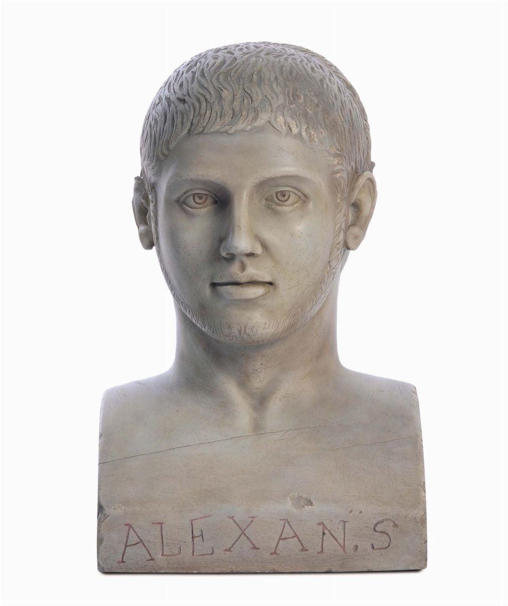 Scultura Neoclassica in Marmo Bianco Bifronte Raffigurante i Volti di Marco Aurelio Antonino (eli...