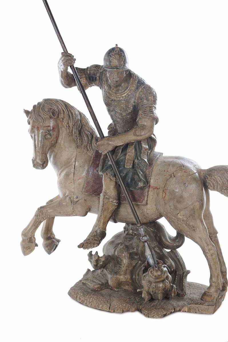 Domenico Cafaggi (settignano, Firenze 1530-siena 1608)san Giorgio che Uccide il Drago