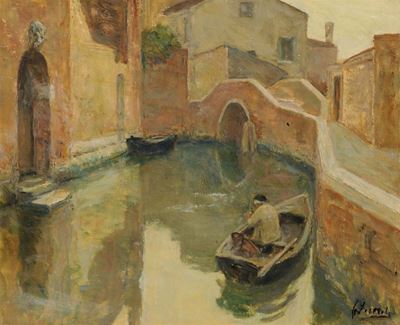 Ferruccio Scattola (1873-1950)canale Veneziano