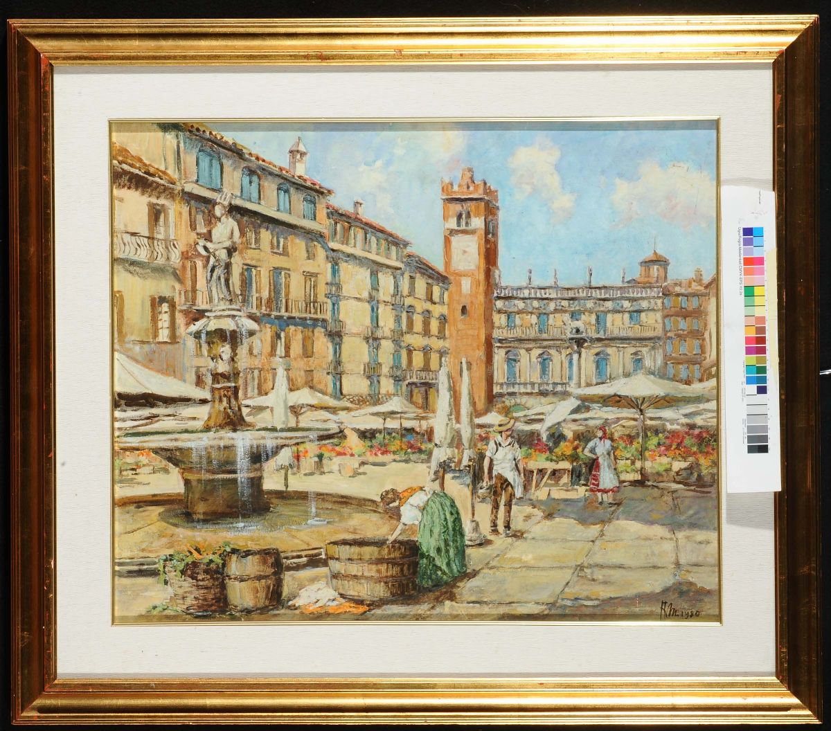 Alvaro Mairani (1913)piazza delle Erbe a Verona, 1980