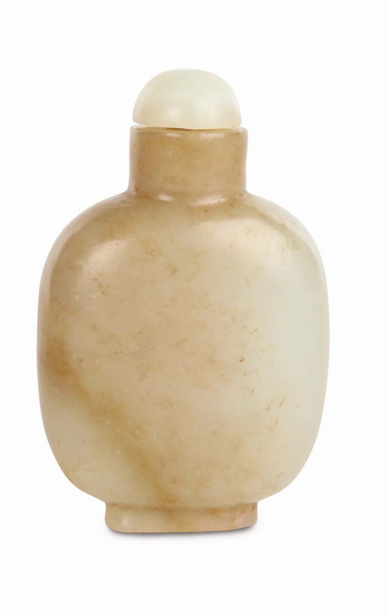 White jadeite and calcifications snuffbox, China, Qing Dynasty, 18th century  - Auction Oriental Art - Cambi Casa d'Aste