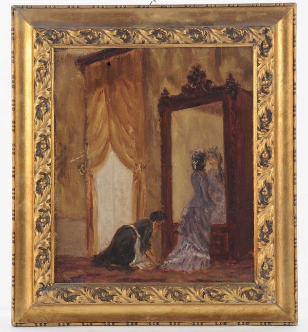 Antonio Varni (1841-1908) Donna allo specchio