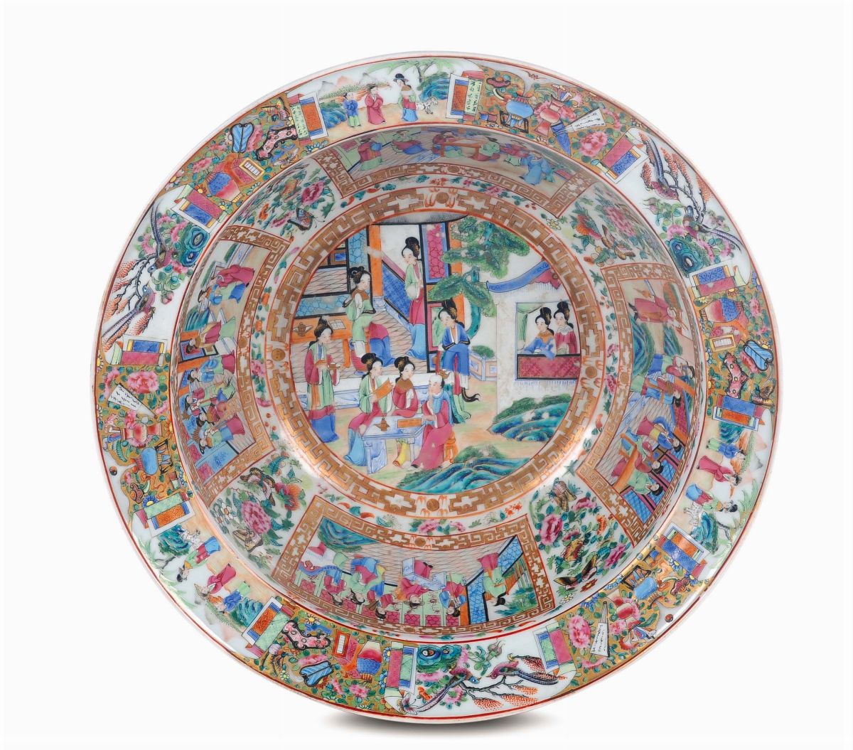 Bacile Canton con Figure, Cina, Dinastia Qing, XIX Secolo