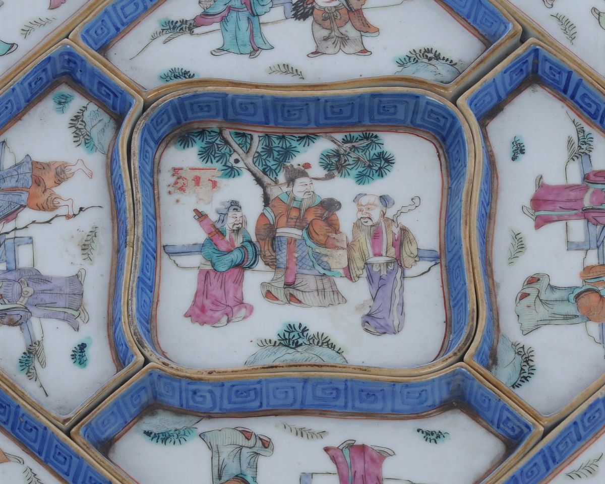 Centrotavola in Porcellana, Famiglia Rosa, Cina, Dinastia Quing, XIX Secolo