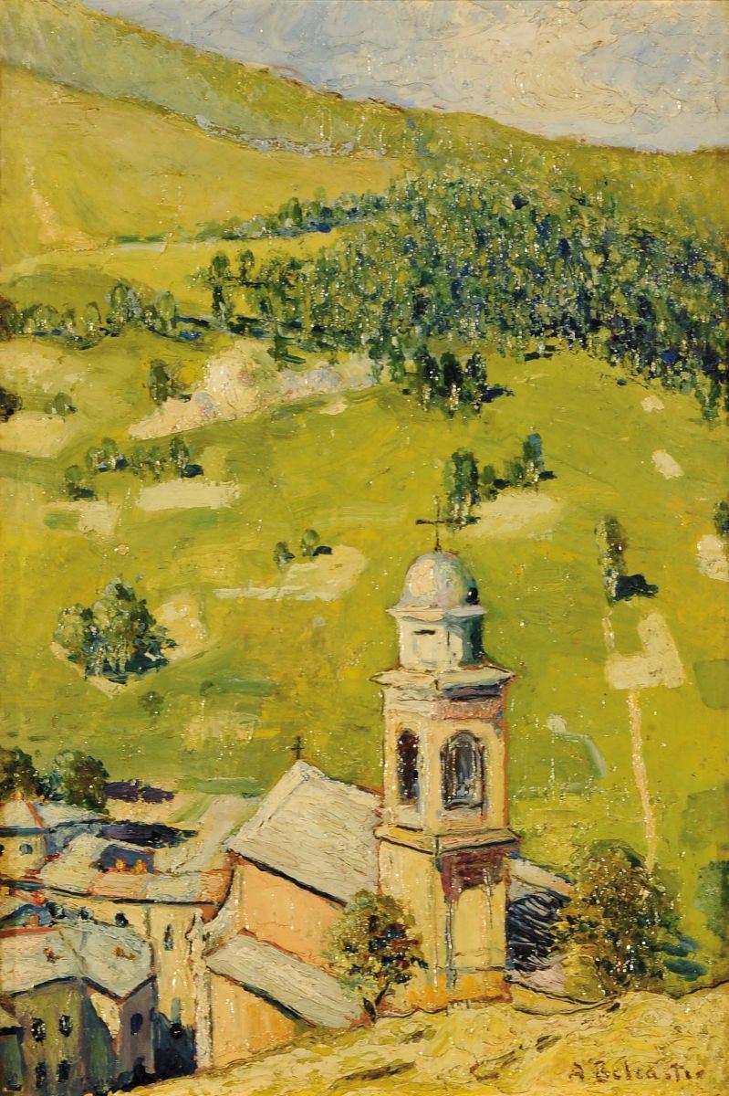 Alfredo Belcastro (1893-1961) Paese della Val Vigezzo  - Asta Dipinti del XIX e XX secolo - Cambi Casa d'Aste