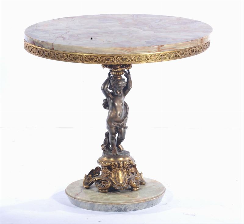 Tavolino in onice e bronzo, XX secolo  - Auction OnLine Auction 07-2012 - Cambi Casa d'Aste