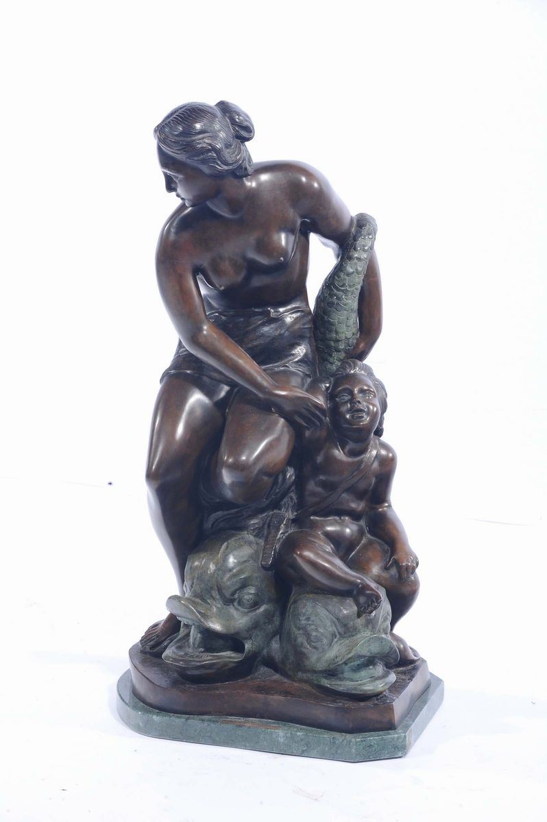 Scultura in bronzo raffigurante Venere con gtritoni  - Auction Antique and Old Masters - Cambi Casa d'Aste