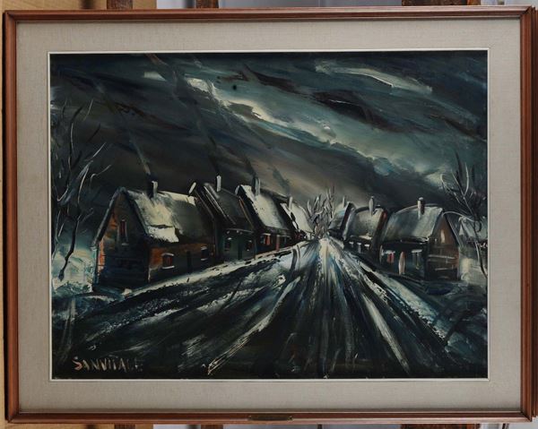 Alberto Sanvitale (?-1999) Sotto la neve, 1951