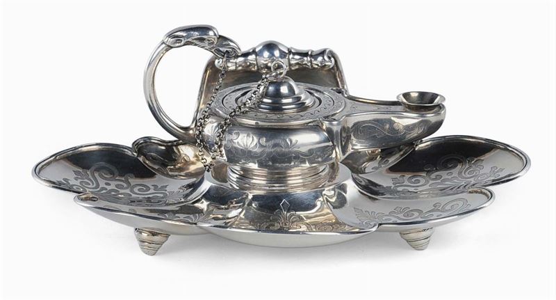 Calamaio in argento, Londra 1869  - Asta Argenti e Gioielli Antichi e Contemporanei - Cambi Casa d'Aste