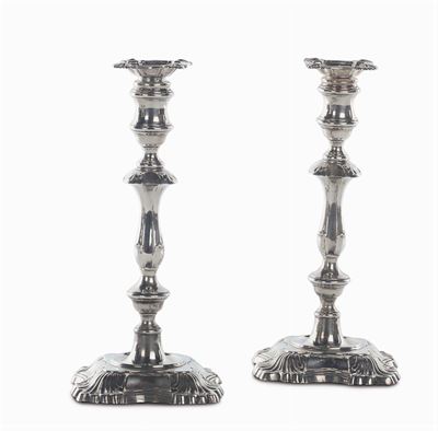 Coppia di Candelieri in Argento Inghilterra 1899