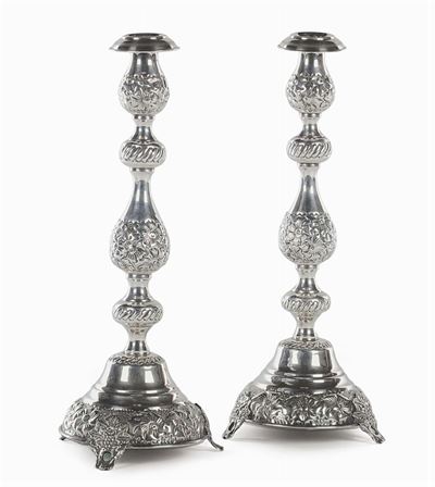 Coppia di Candelieri in Argento, Londra 1918