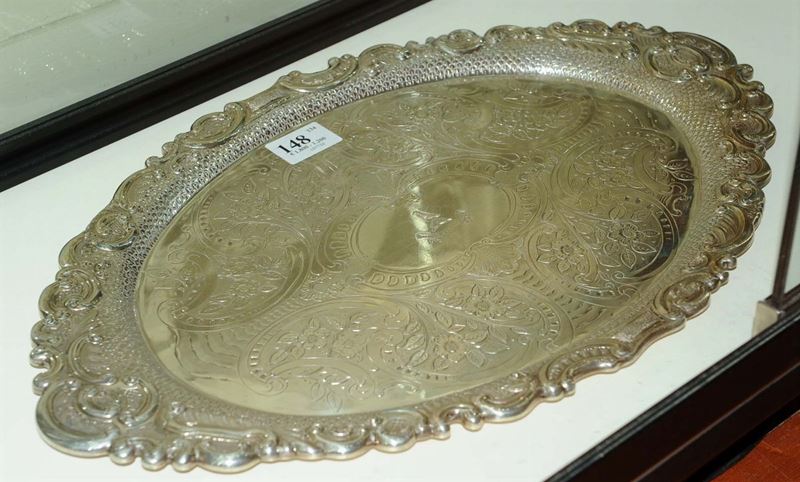 Vassoio ovale in argento, Città di Sheffield 1894  - Asta Argenti e Gioielli Antichi e Contemporanei - Cambi Casa d'Aste