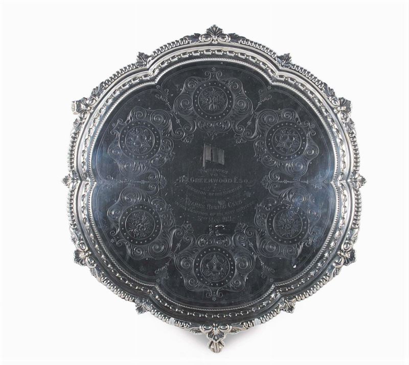 Salver in argento, Londra 1911  - Asta Argenti e Gioielli Antichi e Contemporanei - Cambi Casa d'Aste