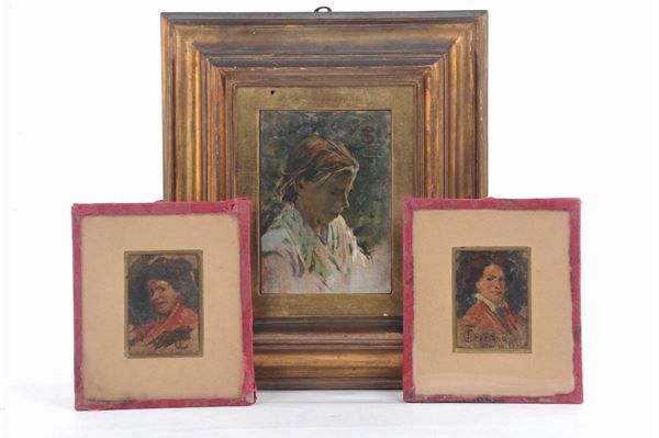 Tre piccoli dipinti con ritratti