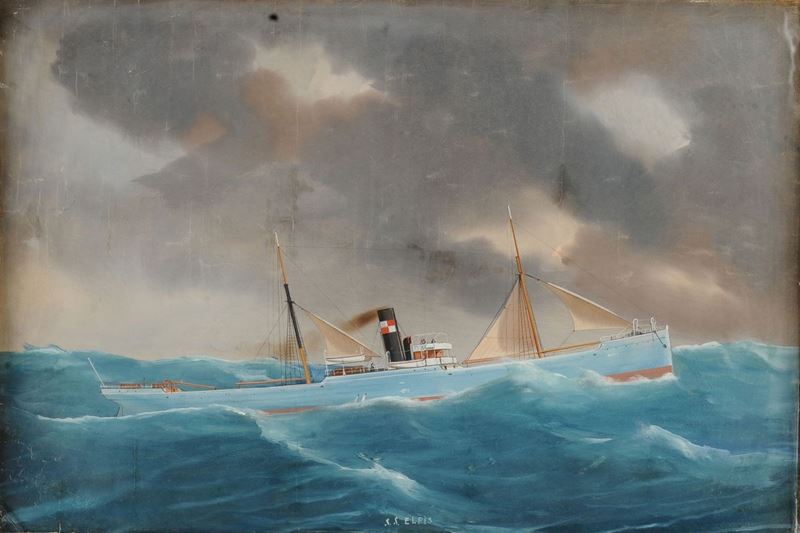 Scuola napoletana del XIX secolo Ritratto del SS Elpis  - Auction Marittime Arts - Cambi Casa d'Aste