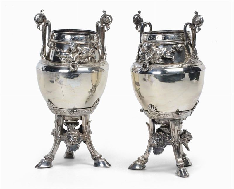 Coppia di portabottiglie in sheffield, XIX secolo  - Asta Antiquariato e Dipinti Antichi - Cambi Casa d'Aste