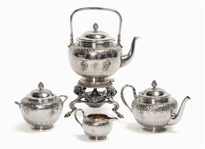 Servizio da Tè in Argento, Marcato Odiot, Parigi Circa 1880