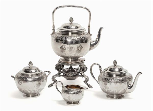 Servizio da Tè in argento, marcato Odiot, Parigi  circa 1880