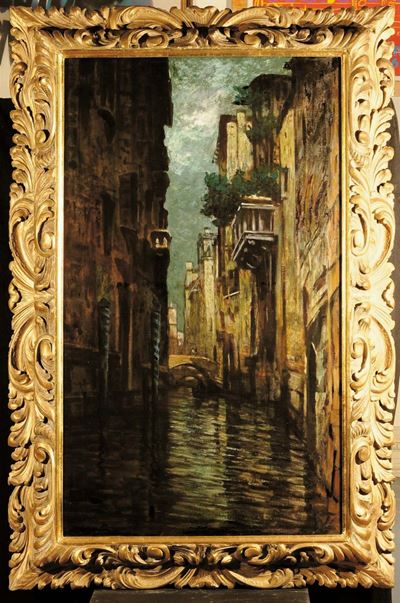 Giuseppe Miti Zanetti (1859-1929)scorcio Veneziano