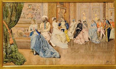 Giovanni Battista Filosa (1850-1935)scena Galante, 1875