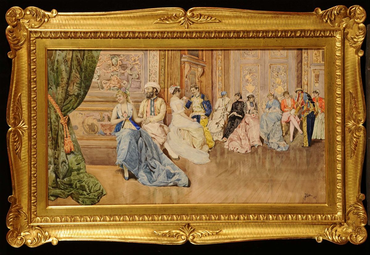 Giovanni Battista Filosa (1850-1935)scena Galante, 1875