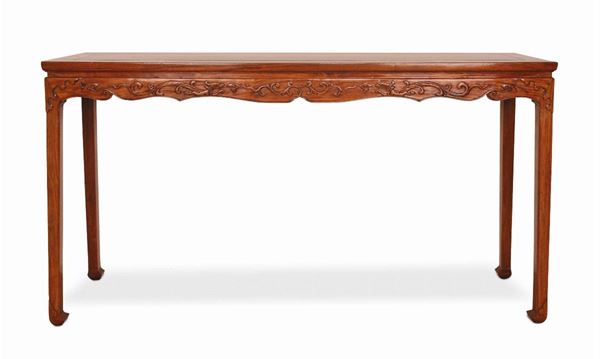 Console table in carved huanghuali wood, China, 20th century