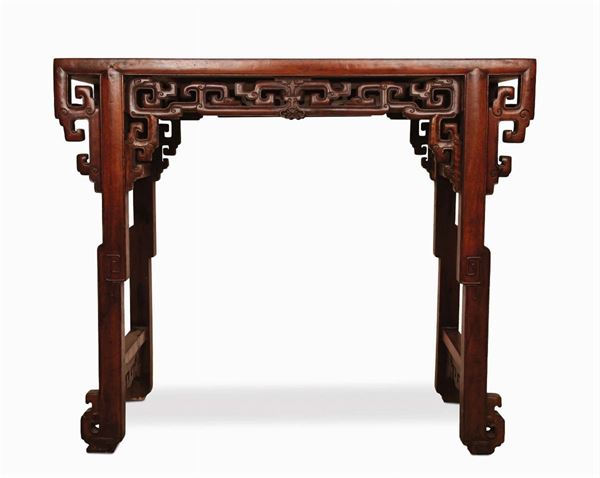 Console table in mahogany wood, China, Qing Dynasty, 19th century
