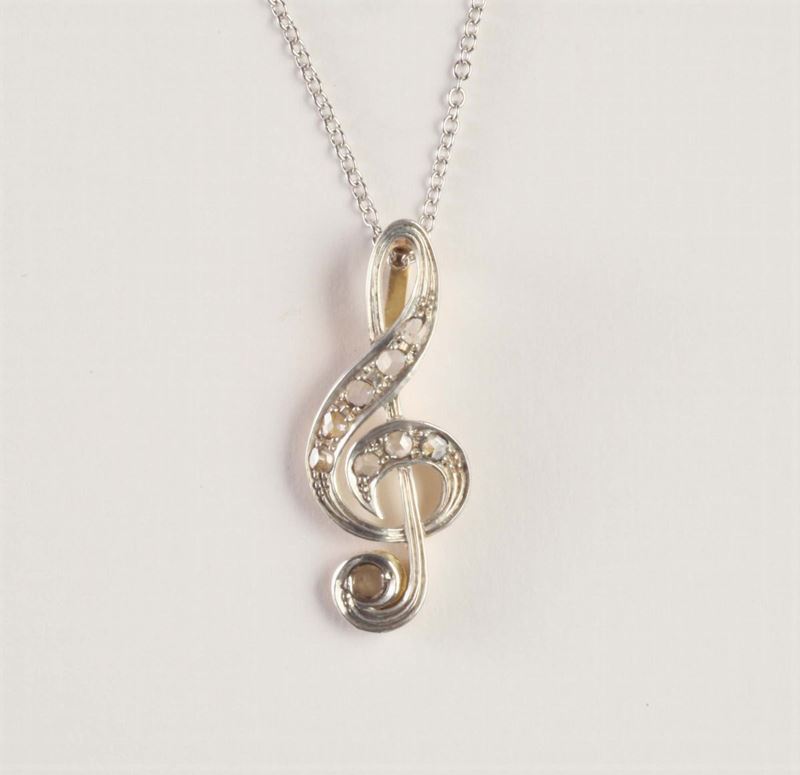 Girocollo con chiave di violino  - Auction Silvers, Ancient and Comtemporary Jewels - Cambi Casa d'Aste