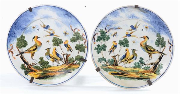 Coppia di piatti in porcellana, XIX secolo